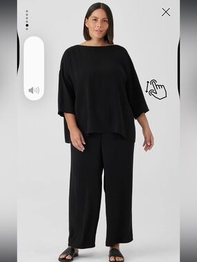 Eileen Fisher Black Wide-Leg Trousers